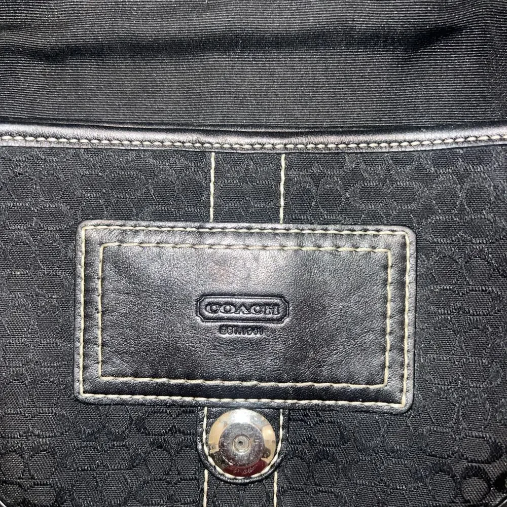 COACH y2k belt soho black leather shoulder bag canvas signature Accessory pouch